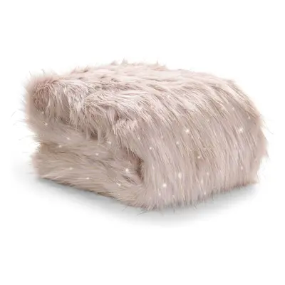 Catherine Lansfield Metallic Faux Fur Throw, Blush, x Cm