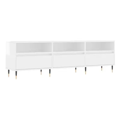 vidaXL TV Cabinet TV Unit Sideboard TV Stand High Gloss White Engineered Wood