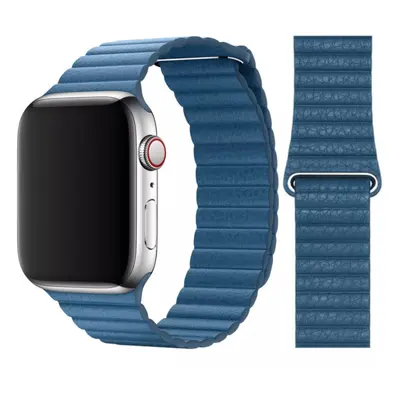 Apple Leather Loop Watch Strap (44mm) - Medium - Cape Cod Blue