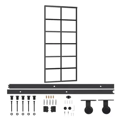 vidaXL Sliding Door with Hardware Set ESG Glass&Aluminium Sliding Door System