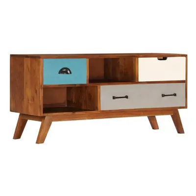 vidaXL Solid Acacia Wood TV Cabinet with Drawers HiFi Sideboard Stand Unit