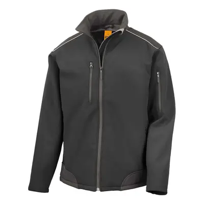 (S, Black) Result Mens Work Guard Ripstop Soft Shell Jacket