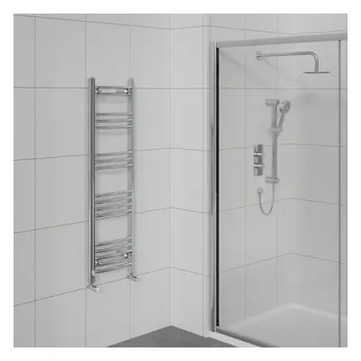 WarmeHaus Curved Heated Towel Rail Bathroom Ladder Radiator Central Heating Chrome 1200x400mm