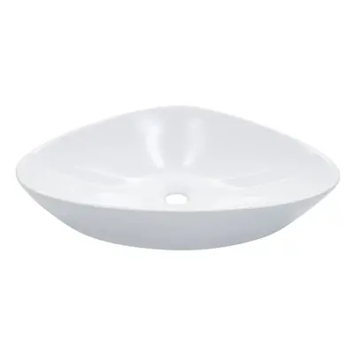 vidaXL Wash Basin Ceramic White Above Counter Bathroom Wash Bowl Sink Unit