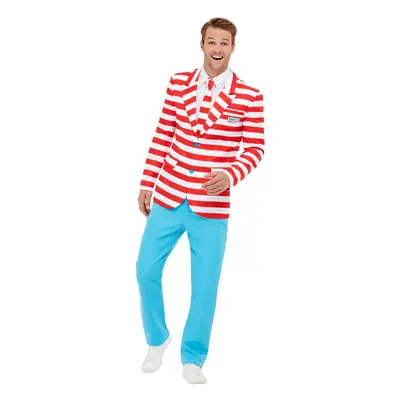 Mens Adults Where's Wally Official Licensed Fancy Dress Suit