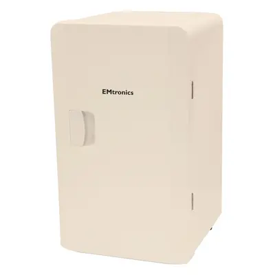 EMtronics 16L Compact Cooler (Mini Fridge Style) with Built-in 12V Power - Cream