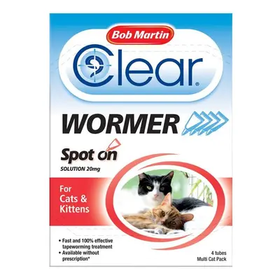 (24 Tubes) Bob Martin Wormer for Cats | Cat & Kitten Wormer