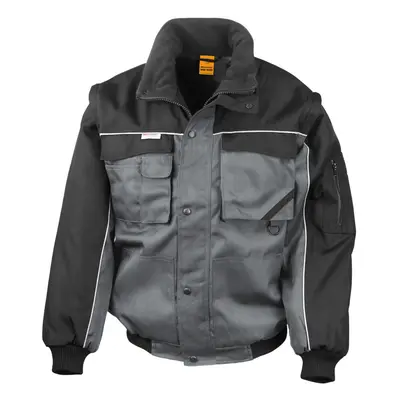 (M, Grey/Black) WORK-GUARD by Result Mens Heavy Duty Jacket