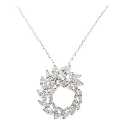 Swarovski Louison Collection Czech White Crystal Silver Necklace