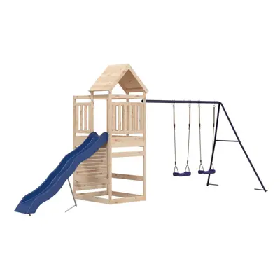 (solid pinewood) vidaXL Outdoor Playset Garden Playhouse Playground Set Impregnated Wood Pine