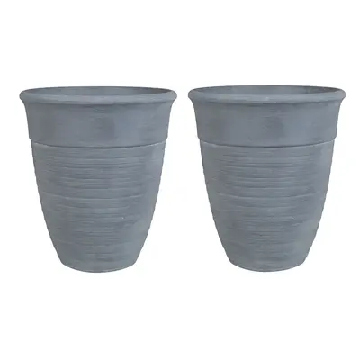 Set of Plant Pots cm Grey KATALIMA