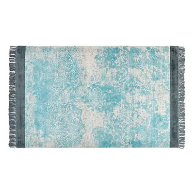 Viscose Area Rug x cm Blue and Beige AKARSU