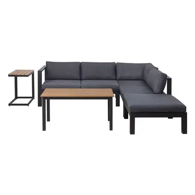 Corner Sofa Lounge Set MESSINA Metal Black