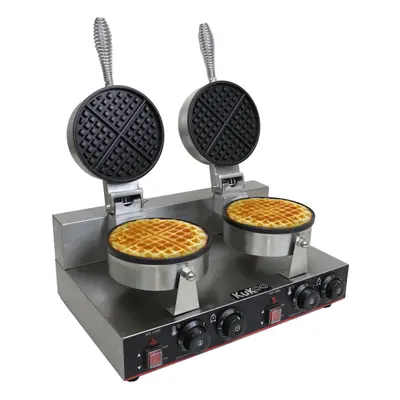 KuKoo Double Waffle Maker Commercial Catering Kitchen Non-Stick Plates