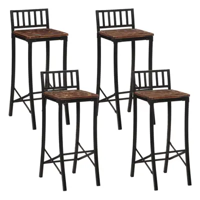 vidaXL Bar Chairs Bar Stool Kitchen Counter Chair pcs Solid Wood Reclaimed