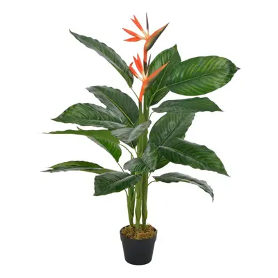 vidaXL Artificial Plant Strelitzia with Pot Red 100cm Realistic Fake Greenery