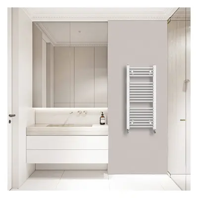 (970x450mm) Warmehaus Straight Heated Towel Rail Central Heating for Bathroom Kitchen Radiator L