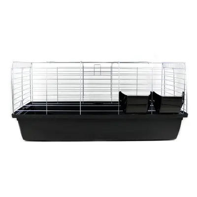 (Black) Indoor Rabbit Guinea Pig Cage Premium 100cm Heavy Duty