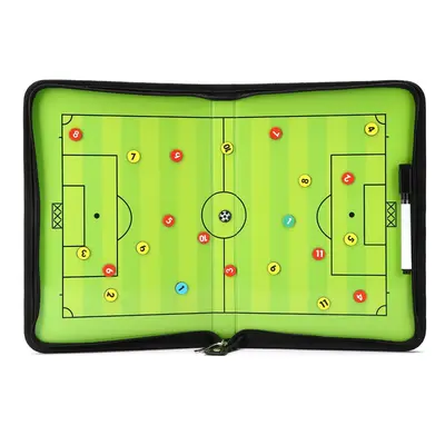 Portable Leather Magnetic Foldable Football Tactical Board Training Coaching Kit