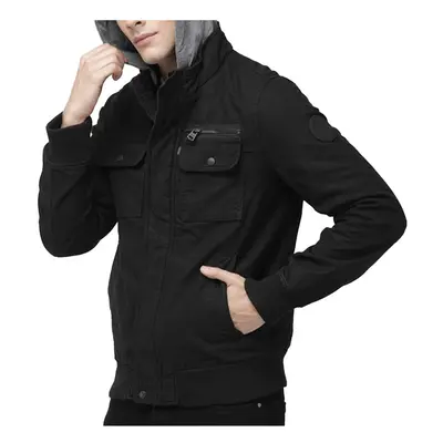 (Black, XL) LEVIS Mens Trucker Jackets Hooded Neck Black