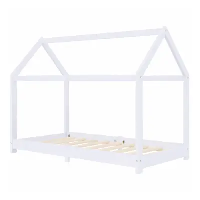 vidaXL Solid Pine Wood Kids Bed Frame White 80x160cm Toddler Beds Furniture