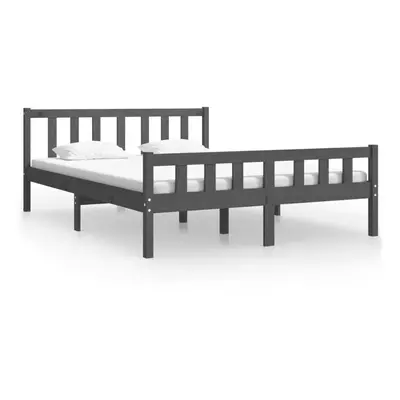 (grey, x cm) vidaXL Bed Frame Home Wooden Bedroom Bedstead Platform Bed Base Solid Wood