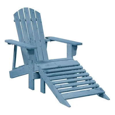 (blue) vidaXL Adirondack Chair with Ottoman Outdoor Chair Garden Chair Solid Wood Fir