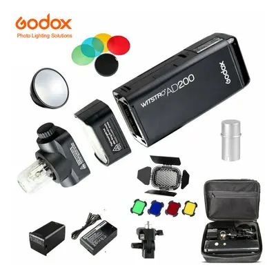 Godox AD200 200Ws 2.4G TTL Flash HSS Outdoor Light+BD-07 Barn Door Kit