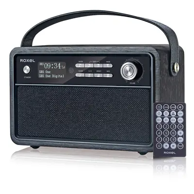 Roxel Retro D1 Vintage DAB+/FM Radio Wireless Speaker | Bedside Alarm Clock with Sleep Function.