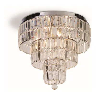 Searchlight Empire Light Ceiling Light, Chrome & Clear Glass, IP44