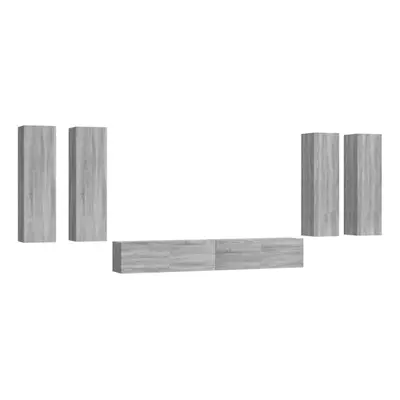 (grey sonoma) vidaXL TV Cabinet Set Piece TV Console Media Unit Cupboard Engineered Wood