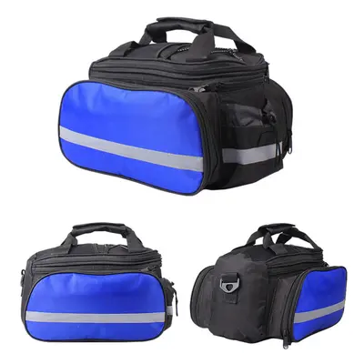 (Blue) 27L Bicycle Riding Package Large Capacity Waterproof Reflective Strips Outdoor Riding Bag