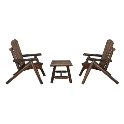 (dark brown, 2x bench + table) vidaXL Garden Lounge Set Wooden Outdoor Table and Chairs Solid Wo