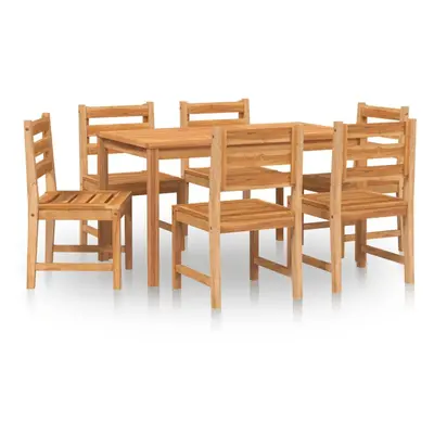 (140 cm table length, 6x chair + table) vidaXL Solid Wood Teak Garden Dining Set Dining Table Ch