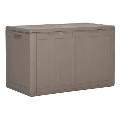 vidaXL Garden Storage Box 180L Brown PP Rattan Outdoor Terrace Chest Case