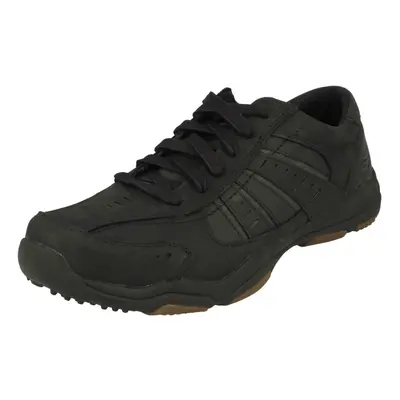 (UK 6.5, Black) Mens Skechers Casual Lace up Trainers Nerick