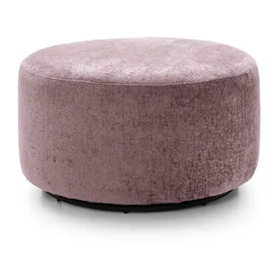 (Pink) Harriet Crushed Chenille Swivel Footstool