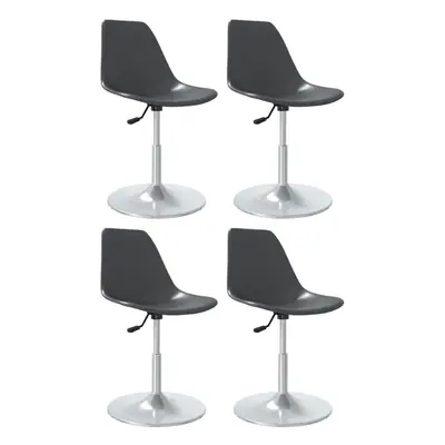 vidaXL 4x Swivel Dining Chairs Grey PP Dinner Chair Seat Seating Furniture