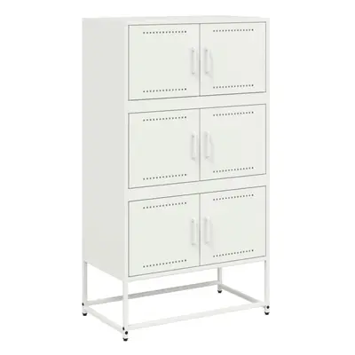 vidaXL Sideboard Storage Organiser Cupboard Side Cabinet Highboard White Steel