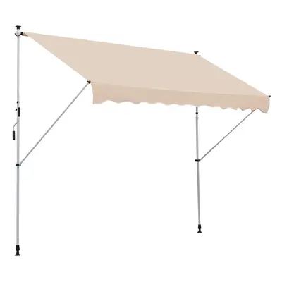 Outsunny x 1.5 m Retractable patio Awning Floor-to-ceiling shade, Beige