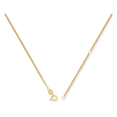 Jewelco London 9ct Gold Convertible Tightly-linked Curb to Pendant Chain Necklace - 1.6mm gauge 