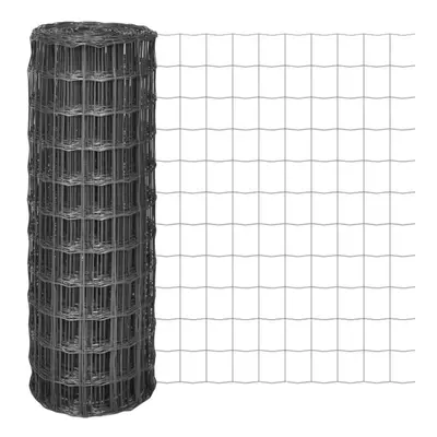 vidaXL Euro Fence 25x1.2m with Mesh Steel Grey Outdoor Garden Fencing Barrier