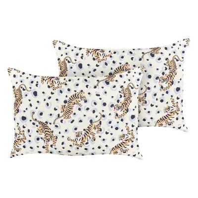 Set of Outdoor Cushions ARENZANO Animal Pattern x cm Multicolour