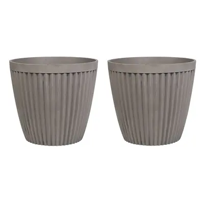 Set of Plant Pots cm Taupe POKA