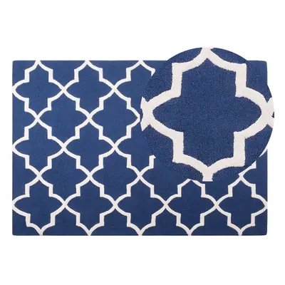 Wool Area Rug x cm Blue SILVAN