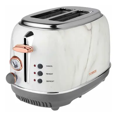 Tower Bottega T20016WMRG 2-Slice Toaster, Stainless Steel with Variable Browning Control, Defros