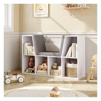 (White) Cozy Kids Bookcase with Reading Seat