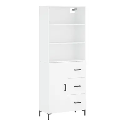 (white, door drawers) vidaXL Highboard Sideboard Storage Cabinet High Gloss White Engineered Woo