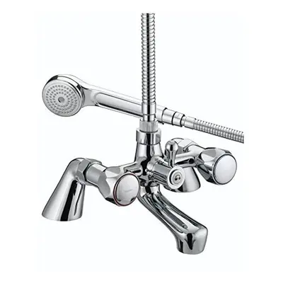 Bristan VAC PBSM C MT Club Pillar Bath Shower Mixer with Metal Heads - Chrome Plated