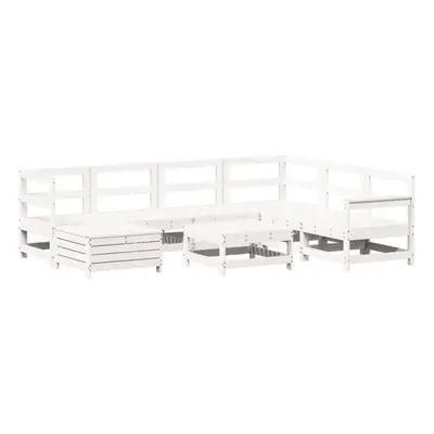 vidaXL Garden Sofa Set Piece Outdoor Sofa Corner Sofa White Solid Wood Pine